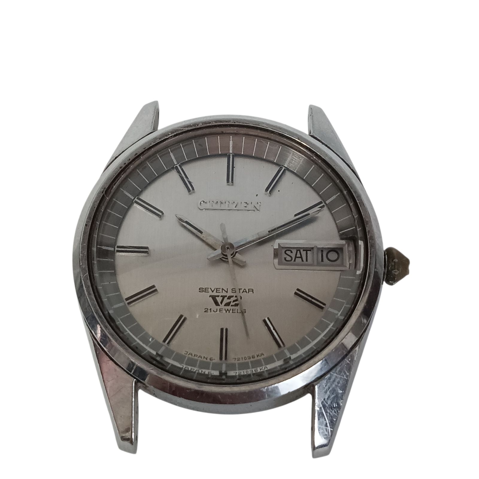 稼働 1116-1 CITIZEN SEVEN STAR V2 シチズン セブンスター 4-720687 メンズ腕時計 自動巻き フェイスのみ デイデイト