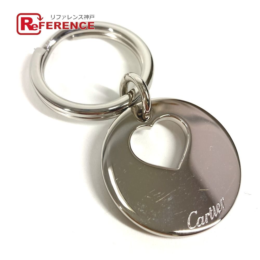 CARTIER カルティエ キーホルダー ハート ロゴ メタル シルバー