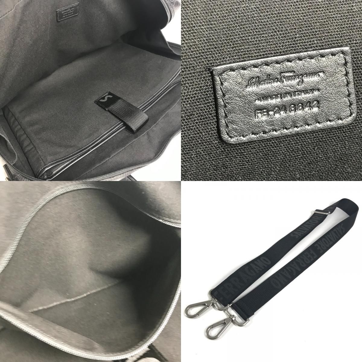 Salvatore Ferragamo サルヴァトーレフェラガモ ハンドバッグ ロゴ ガンチーニ ビジネスバッグ レザー ブラック WWW_SMP1DAWEKUDUS_SCH_ID