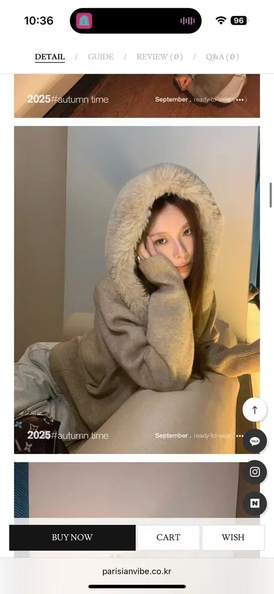 パリジャンバイブ ファー ニット ジップアップ