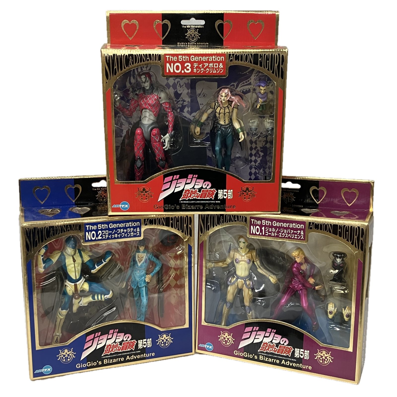 ARTFX GIO-01 GIO-02 GIO-03 ジョジョの奇妙な冒険 第5部 1.2.3 アクションフィギュア 3点セット S10586993