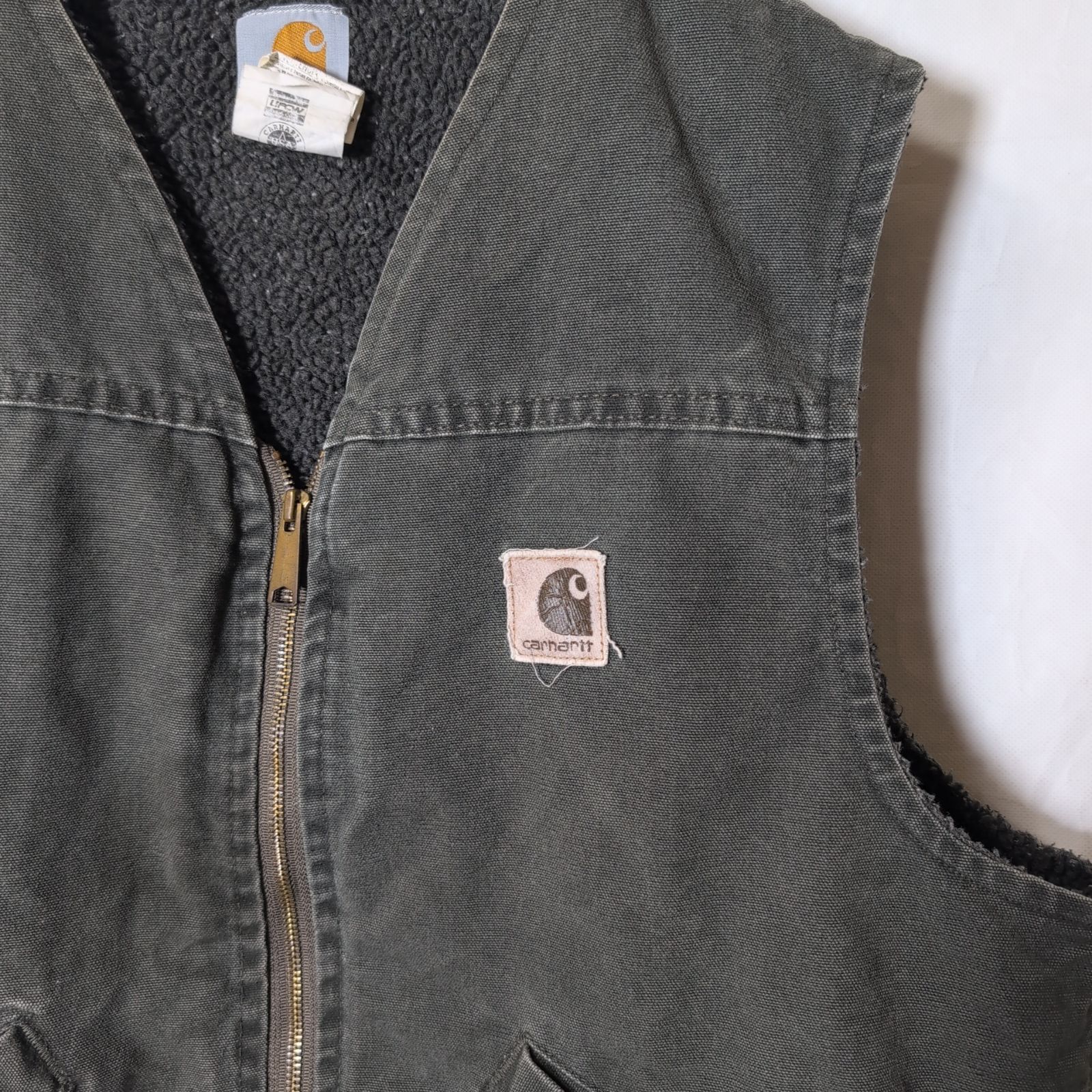 Carhartt/カーハート】ダック ベスト モスグリーン MOS ボア f - メルカリ