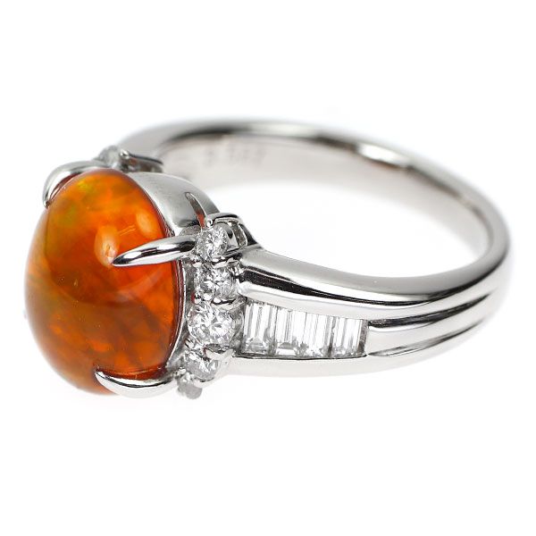 Pt900 ファイアオパール ダイヤモンド リング 3.587ct D0.76ct - メルカリ