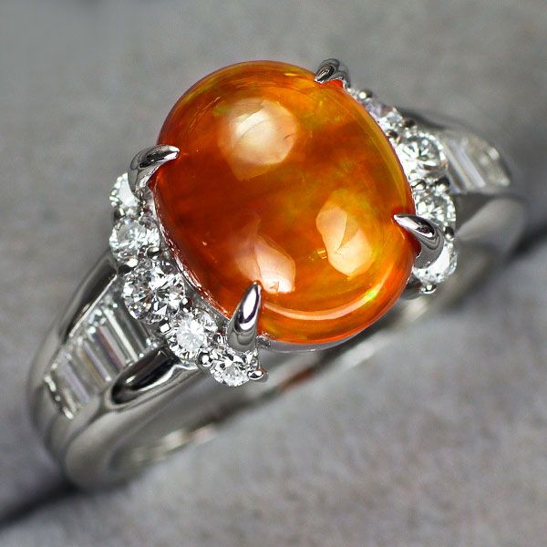 Pt900 ファイアオパール ダイヤモンド リング 3.587ct D0.76ct - メルカリ