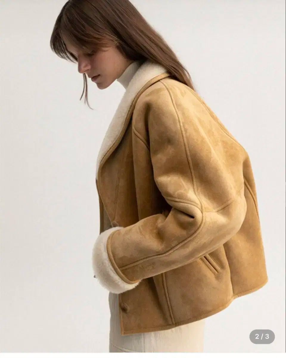 le cignature シグネチャー Shearling ジャケット ムートン ベージュ
