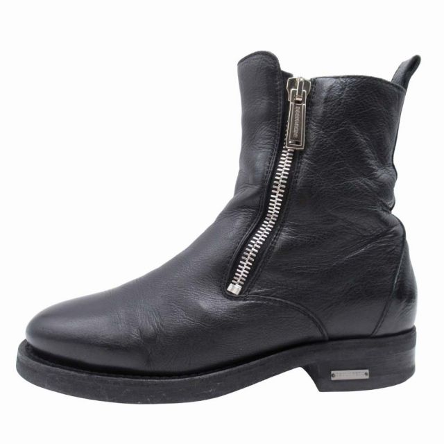極美品　DSQUARED2 ブーツ　ブラック　サイズ42 レザー サイドジップ DSQUARED2 - 極美品 DSQUARED2 ブーツ ブラック サイズ42 レザー