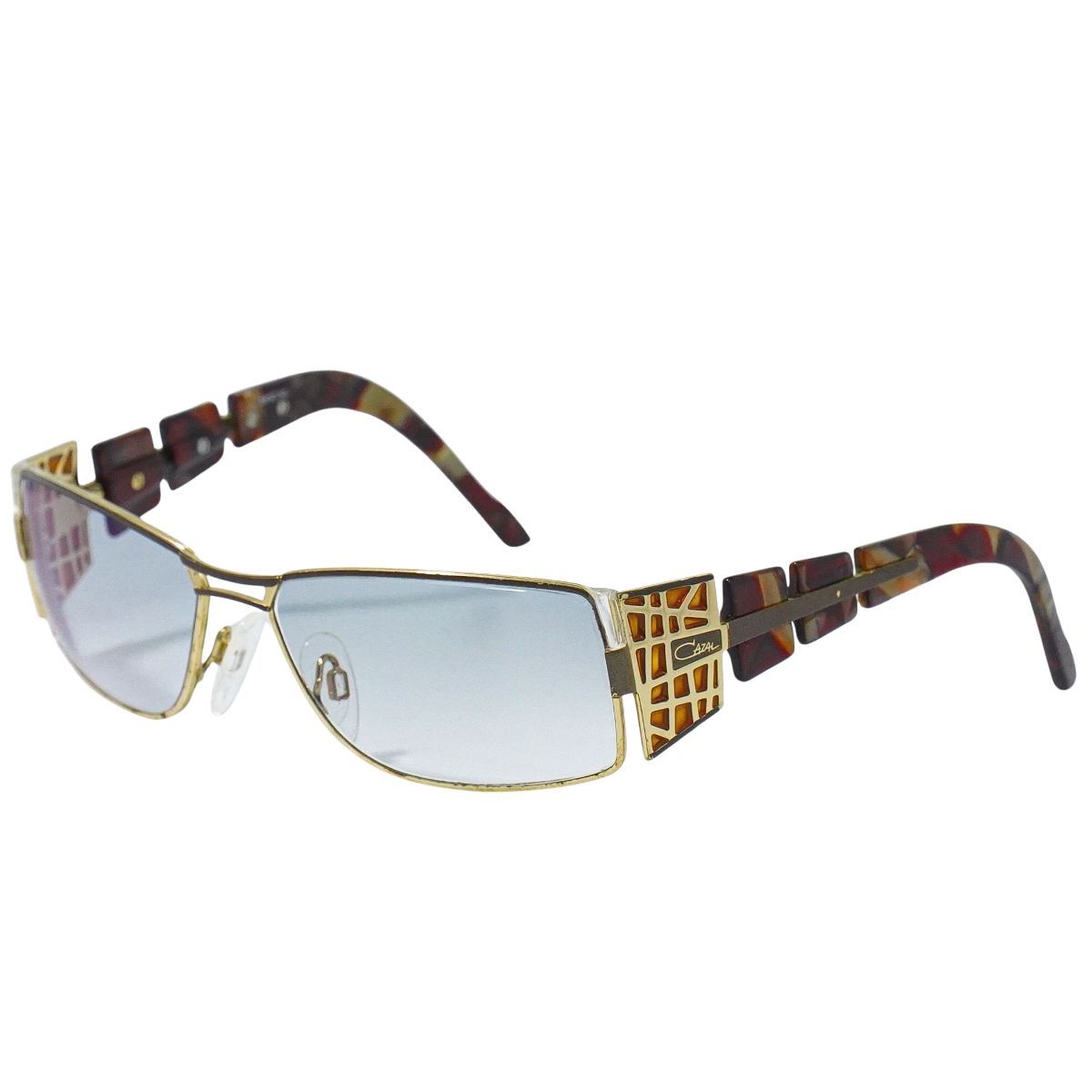 本物 カザール CAZAL プラスチック GP ゴールドメッキ サングラス アイウェア ブラウン ブルー 眼鏡 メガネ 服飾小物 フォロー割