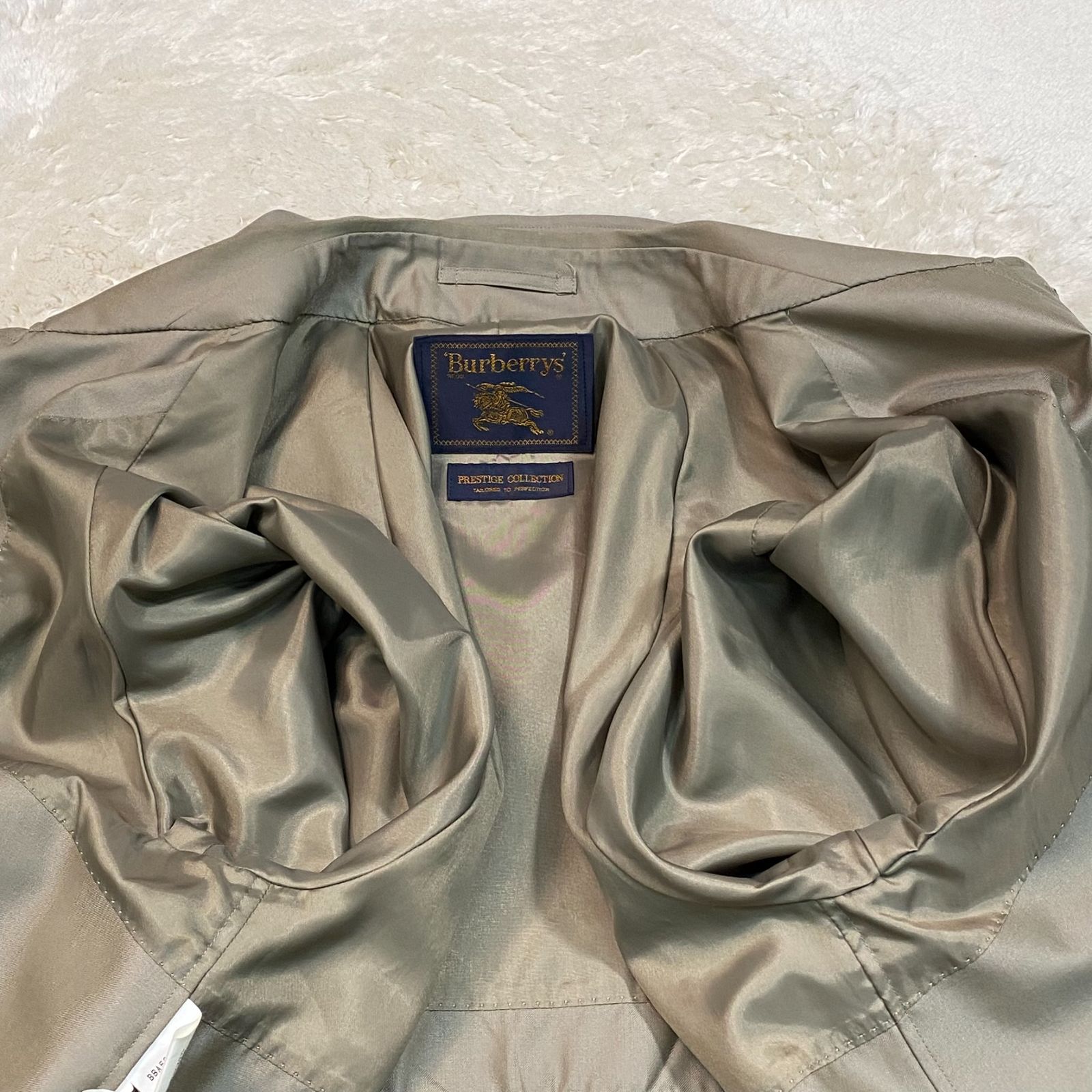 Burberrys ステンカラーコート グレー シルク オールド Burberrys バーバリー シルク40%混 ステンカラーコートコート