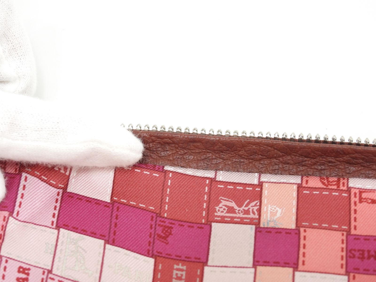 ピンク レザー赤茶