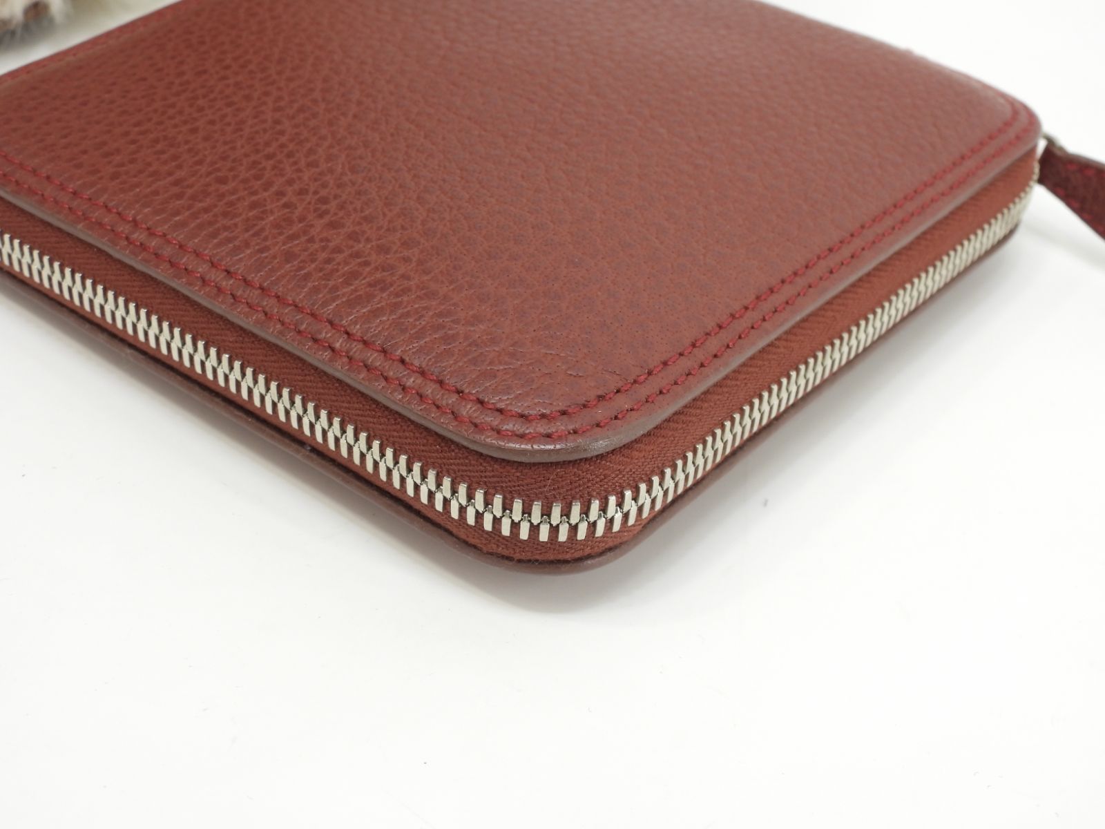 エルメス シルキーポップ シルク ピンク レザー赤茶 エコバッグ 折畳みハンドバッグ K