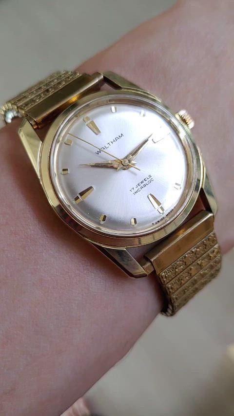  ウォルサム ヴィンテージ Tシャツ メンズ チェック柄 自動巻き時計 腕時計(アナログ)