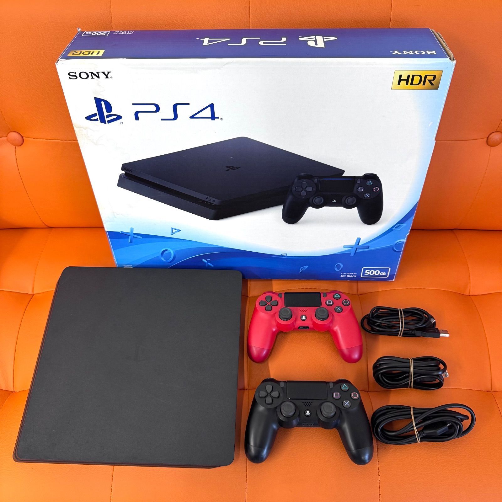 動作 済 PS4 500GB ジェットブラック CUH-2200AB01