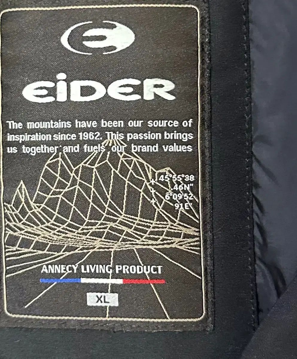 EIDER ダックダウン メンズ ダウンジャケット ロング丈 XL 100 105