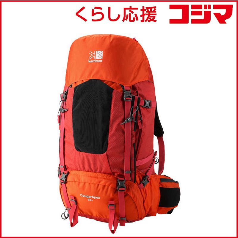 KARRIMOR アウトドア用 リュックサック CougarApex 60 60L K.Orange 大容量モデル テント泊 2~3泊 長期縦走向け 5010910930
