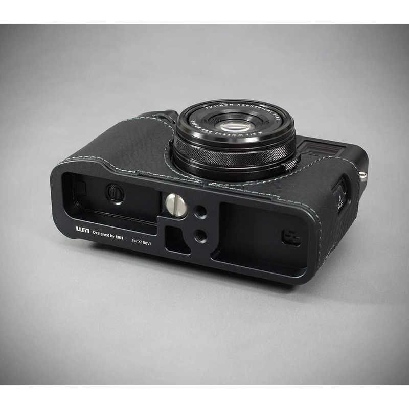  LIMS 富士フィルム X 100 VI用本革カメラハーフケース ブラック FJ カメラバッグ カメラアクセサリー