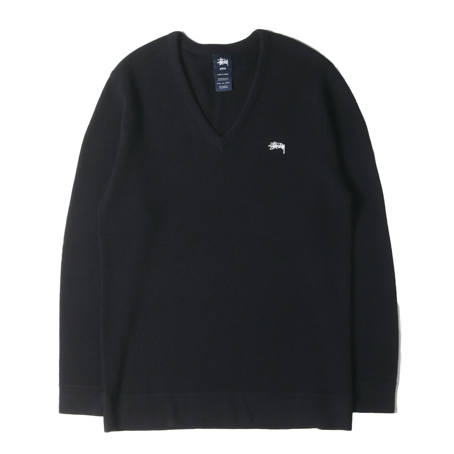 STUSSY ステューシー ニット サイズ:M / 00s ストックロゴ Vネック 