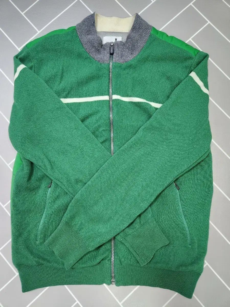 WIDE ANGLE メンズ 防風ニット ジップアップ 105