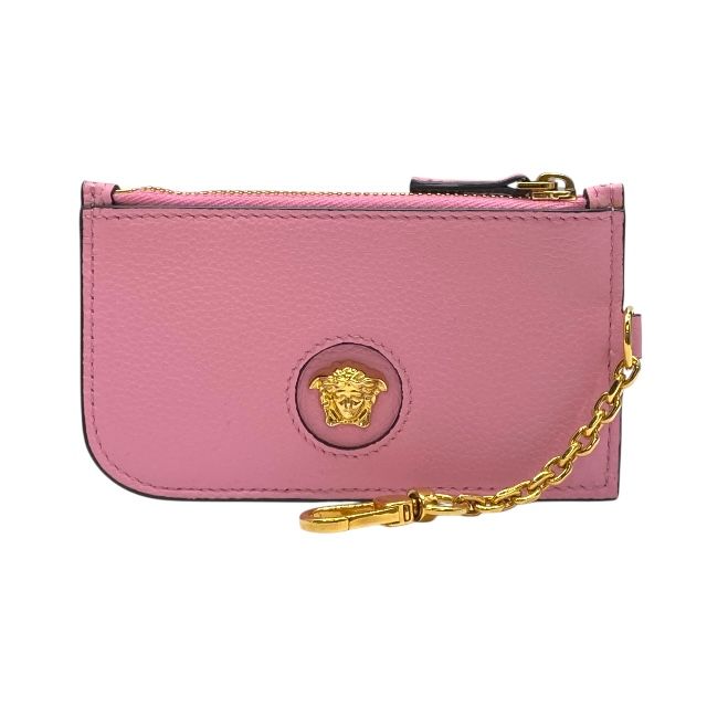 ヴェルサーチ メデューサ 1008104 フラグメントケース コインケース 小銭入れ カードケース パスケース レザー ピンク VERSACE レディース 人気 定番 上品 かわいい 感