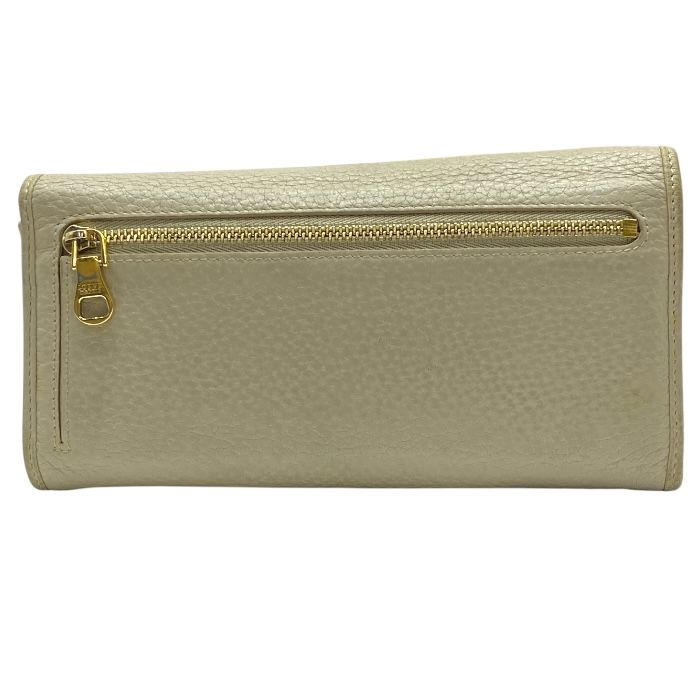 ロエベ 061301 アナグラム 二つ折り 財布 長財布 ロングウォレット ロゴ レザー ベージュ LOEWE レディース 人気 定番 上品 感 エレガント