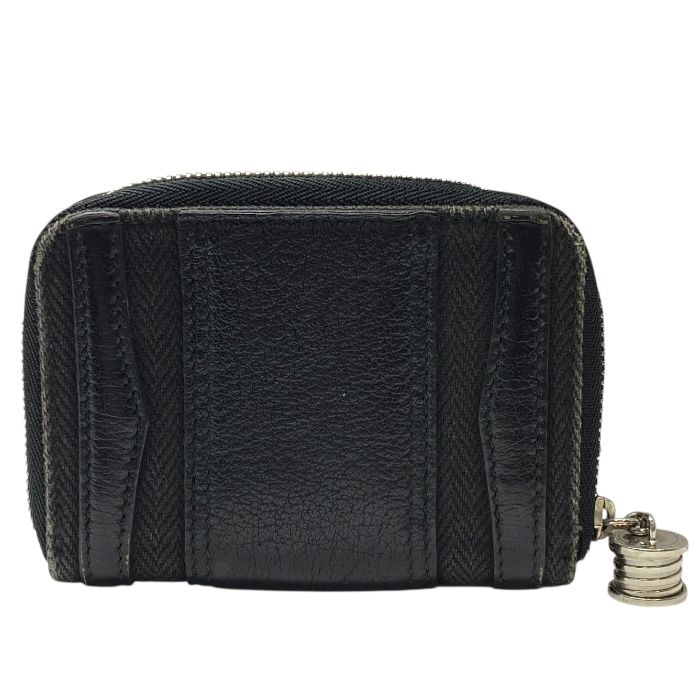 ブルガリ 34583 B-ZERO1 ビーゼロワン コインケース 小銭入れ ラウンドファスナー ロゴ レザー ブラック シルバー BVLGARI ユニセックス 人気 定番 上品 感 モード