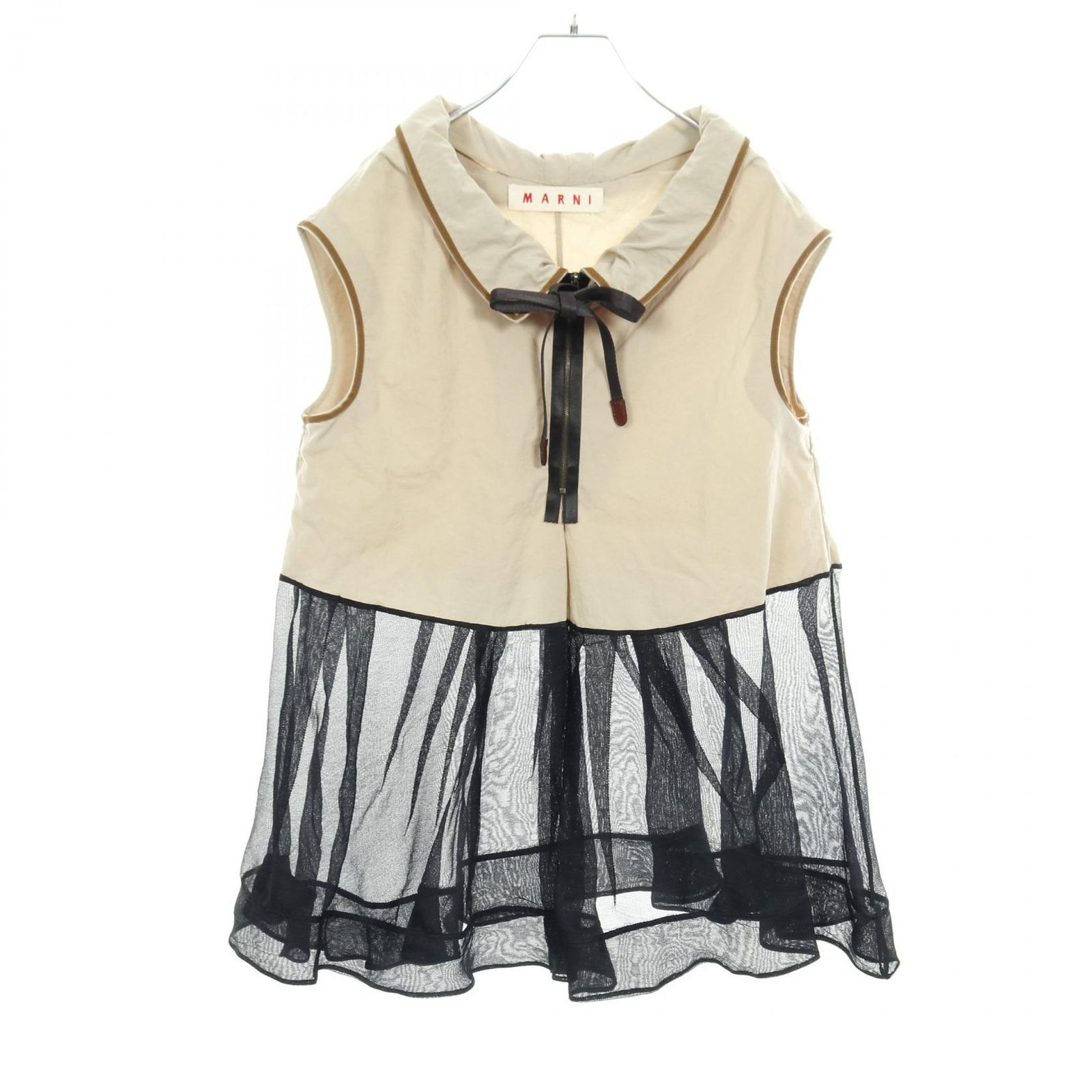 マルニ MARNI ベージュ その他 切替 ブラウス トップス ベージュ ブラック レディース Used A