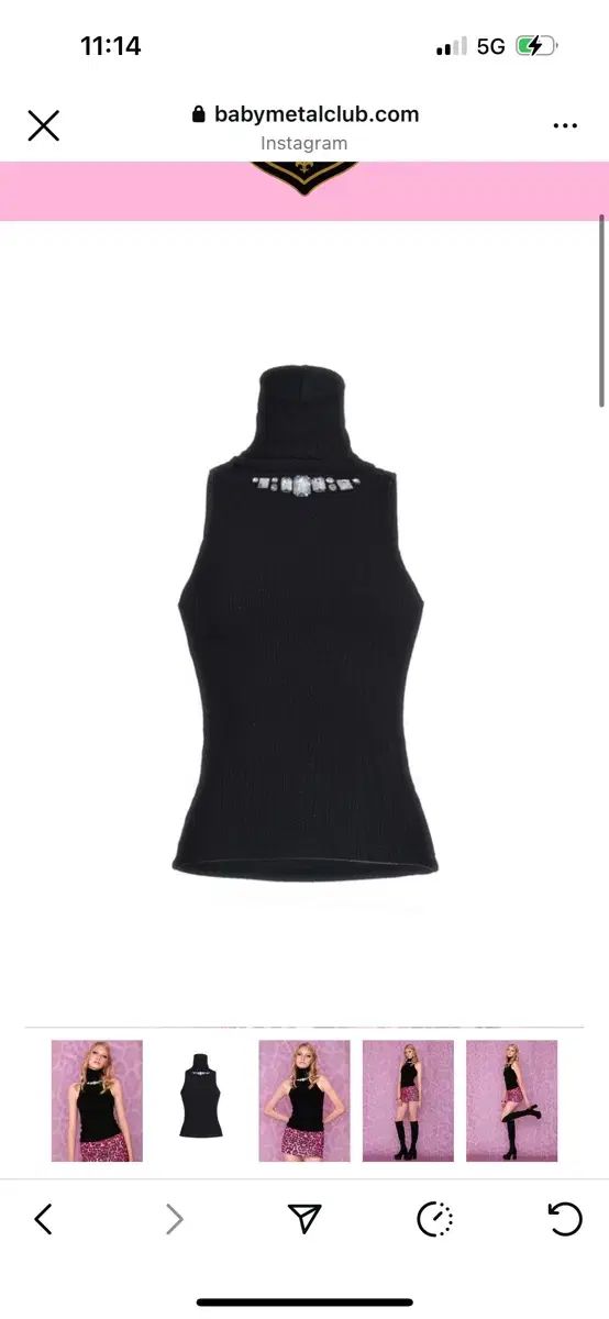 Babymetalclub ベーメクル ラックスジェム ハイネック トップス ブラック