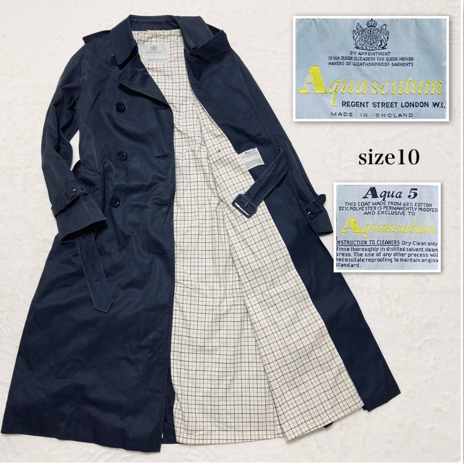 □本国タグ□Aquascutum アクアスキュータム Aqua5 アクア5 ダブル