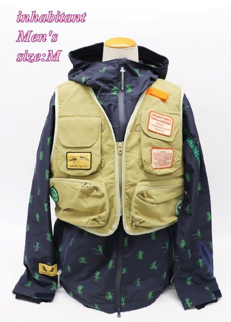 inhabitant インハビタント メンズ スノーボードジャケット フィッシングジャケット M ネイビー スポーツ R 2511 161