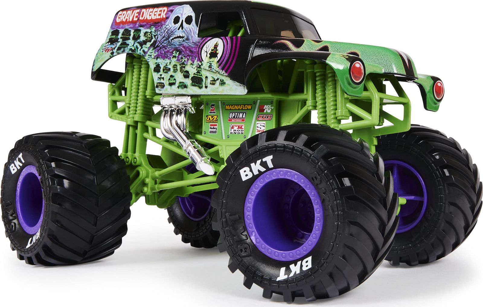 Monster Jam 墓掘りモンスタートラック - Grave Digger Collector 1 24スケール ダイキャスト車両 クロムリムとBKTトレッドタイヤ すべてのプレイセットで使用 ファンや パーティーに収集