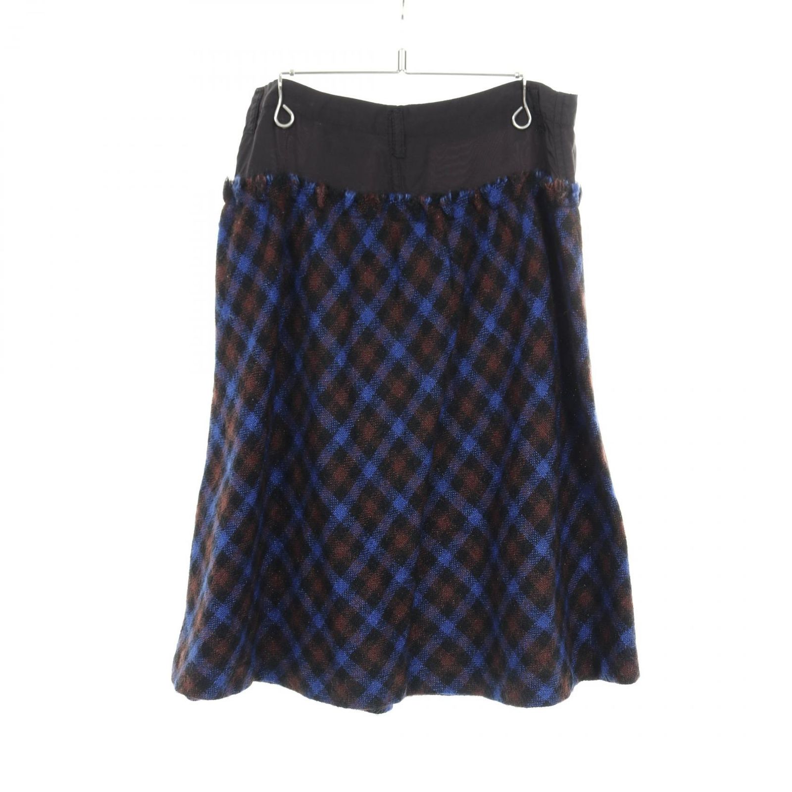 トリココムデギャルソン tricot COMME des GARCONS スカート ブラック ウール スカート ブラック ブルー チェック レディース Used B