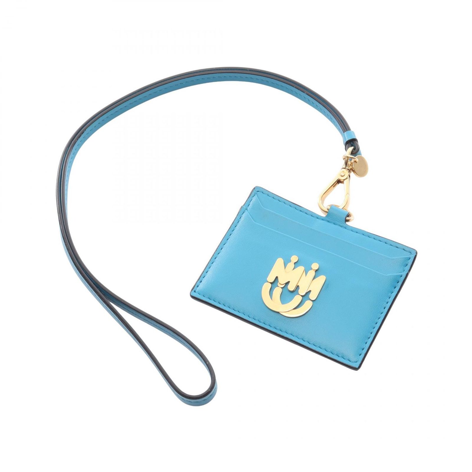 ミュウ ミュウ Miu Miu カードケース LIGHT CALF 5MC061 ブルー レザー カードケース レディース Used A