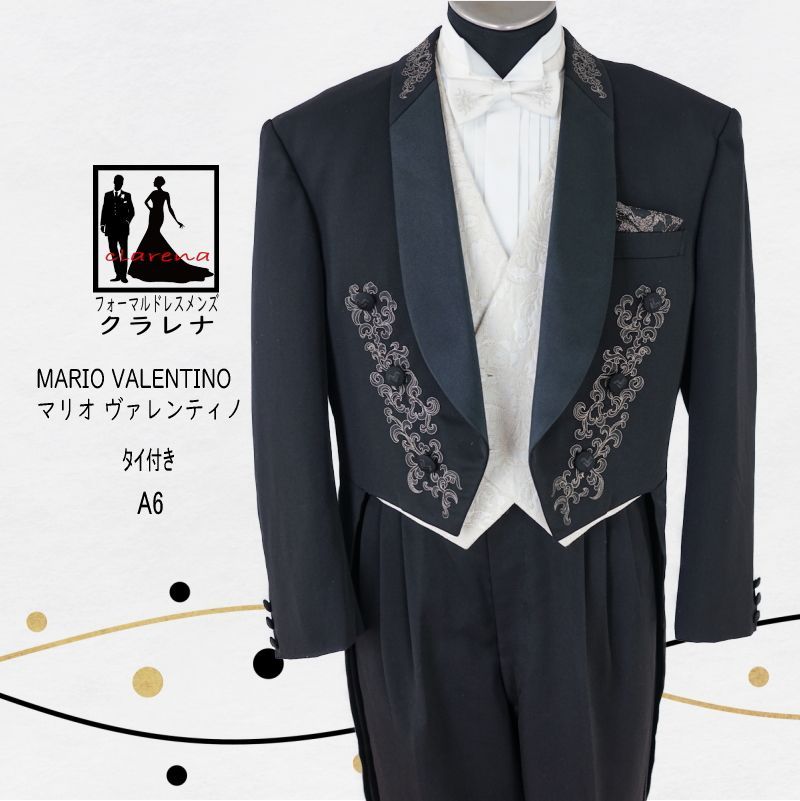 フォーマル衣装 MARIO VALENTINO 黒 刺繍 エンビ服 A6 MMm1278 クラレナ 販売 燕尾服 テールコート 品 洋装 メンズ 燕尾服