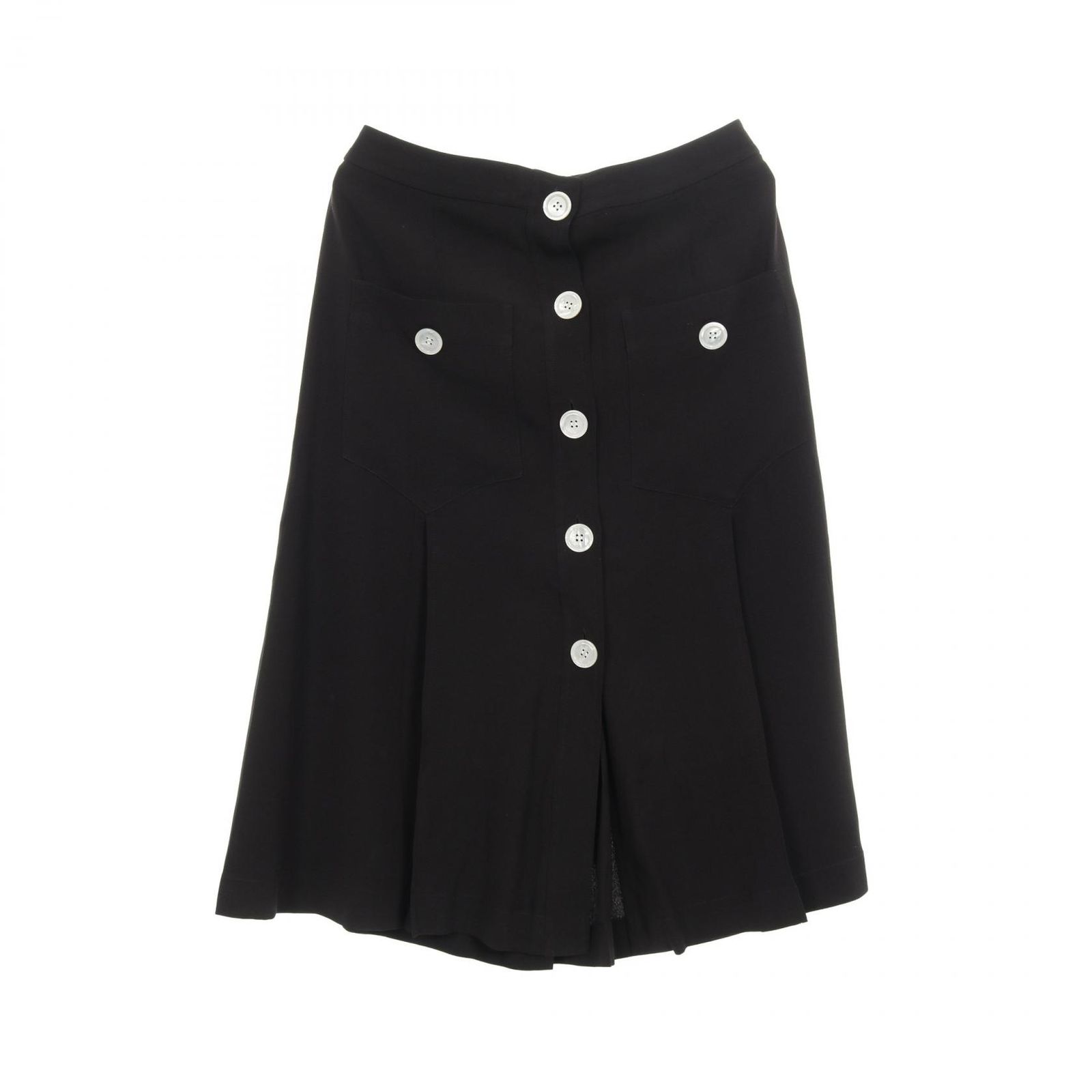 プラダ PRADA スカート サテンサブレ ブラック レーヨン シルク スカート レディース Used A