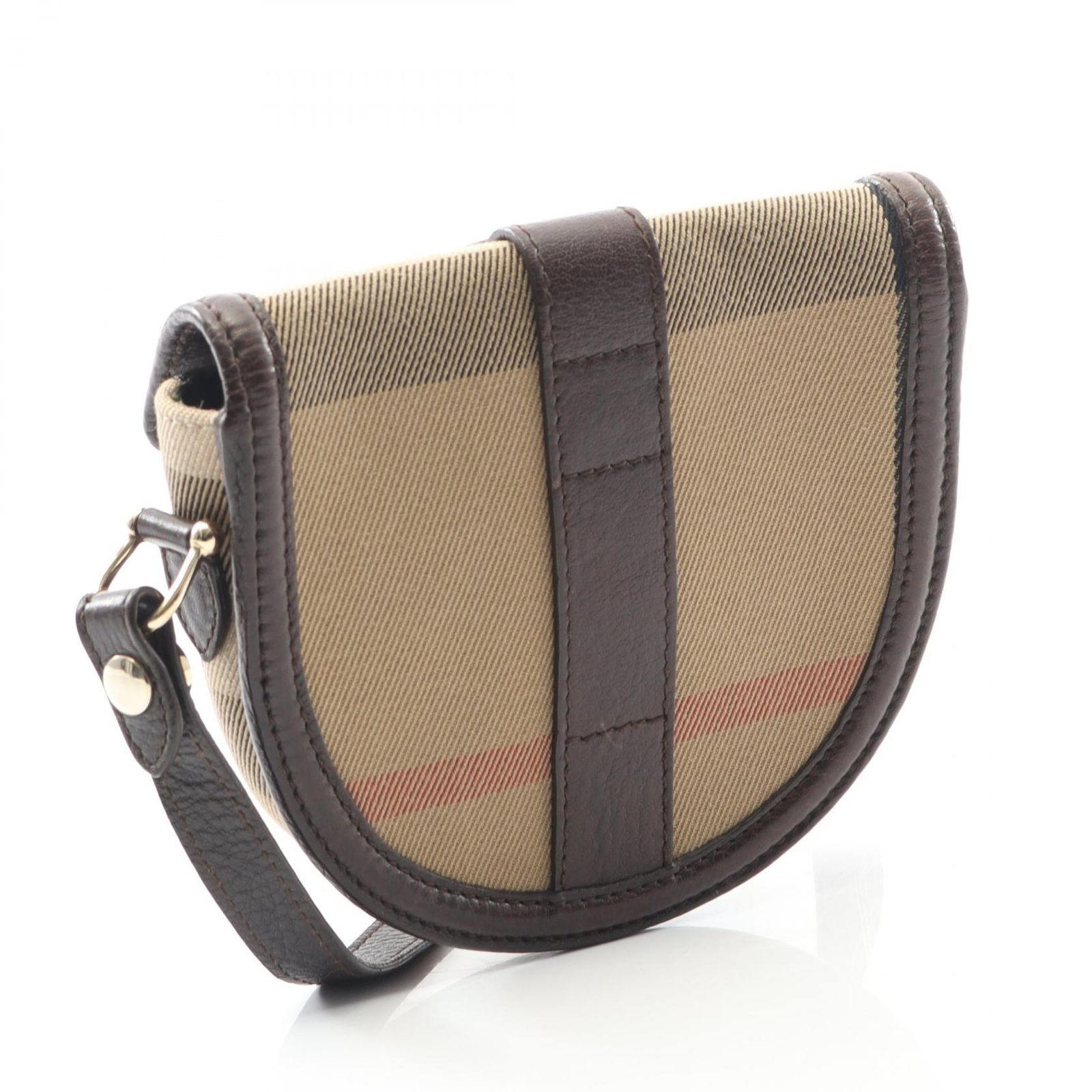 バーバリー BURBERRY ショルダーバッグ ノバチェック ショルダーバッグ ベージュ キャンバス レザー ノバチェック ミニショルダーバッグ レディース Used B