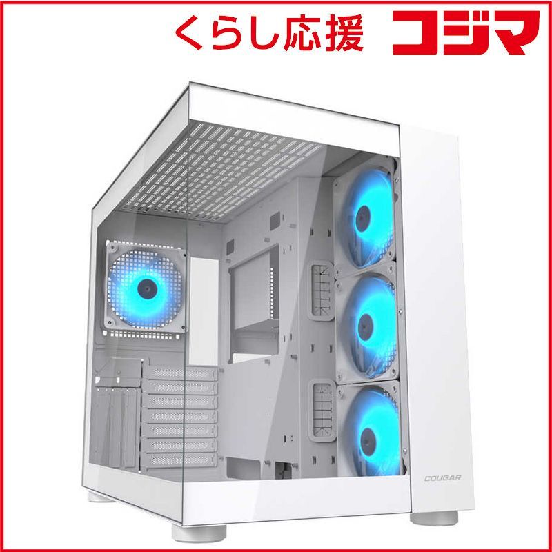 COUGAR FV150 RE White カラ-ホワイト マイナーアップグレードバージョン ピラーレスミドルタワーケース FV150 ホワイト CGR-5KA1W-RGB-J