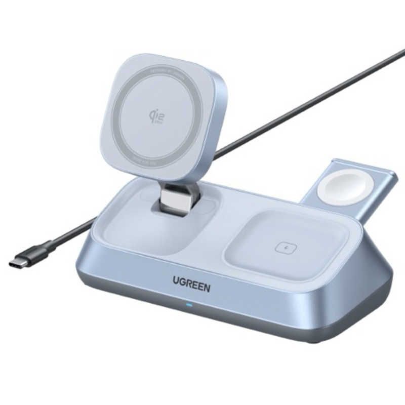 UGREEN 3 in 1 マグネット式ワイヤレス充電器 55676 ブルー UGR ST 000005