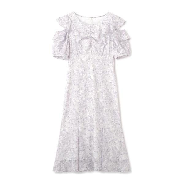 ラッフルラインフラワーワンピース