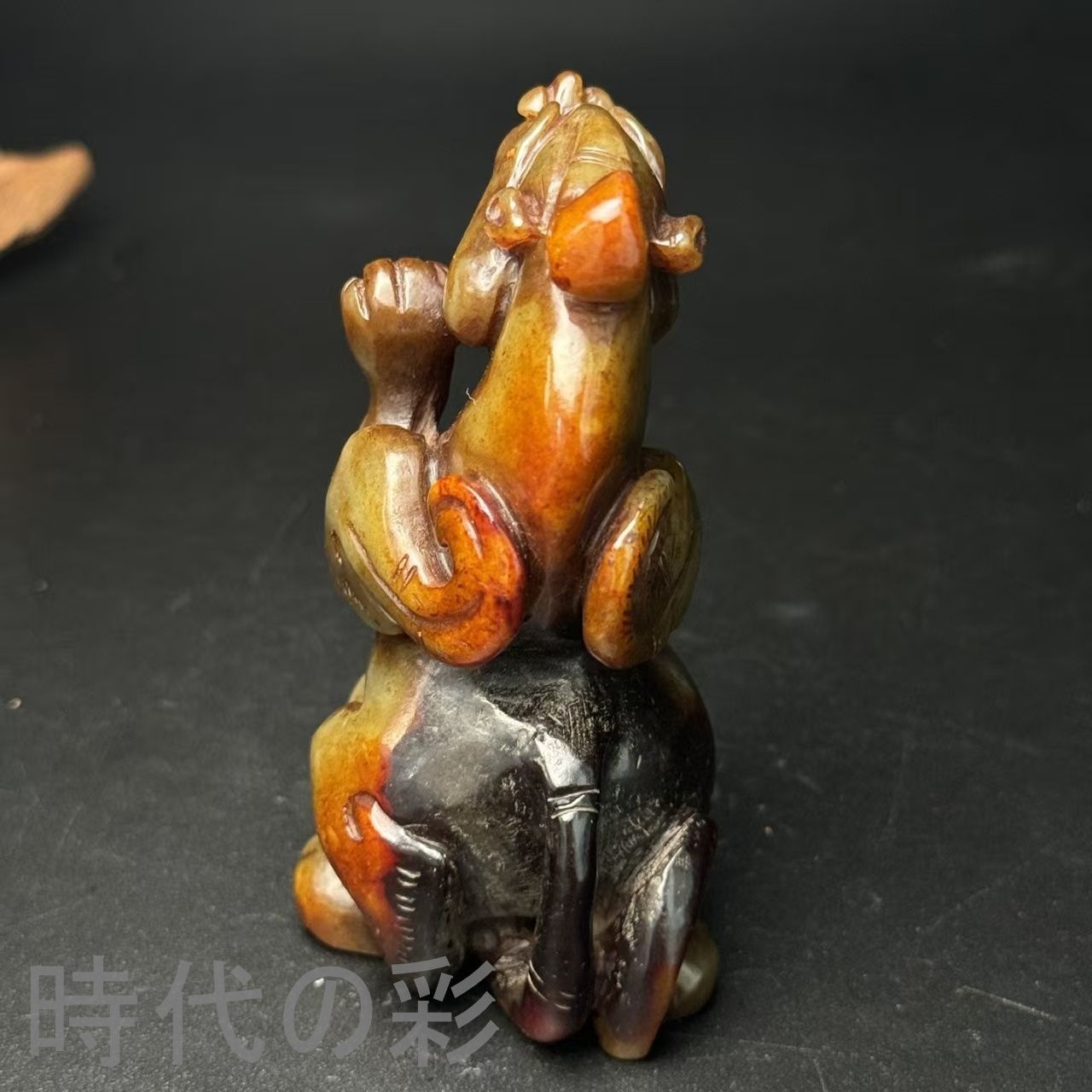 中国古美術.旧藏品.時代物.古和田玉彫り.高古玉獸.造型古樸.極細工 裝