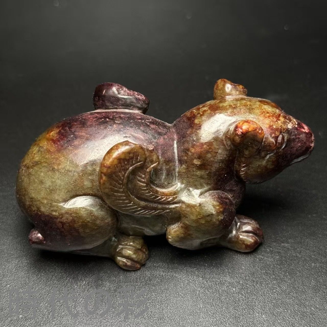 中国古美術 旧藏品 時代物 古和田玉彫り 雄霸天下 造型古樸 書房置物 古賞物