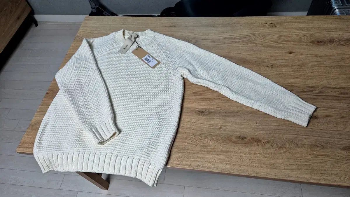 Ten C ウール クルーネック ニット アイボリー 50