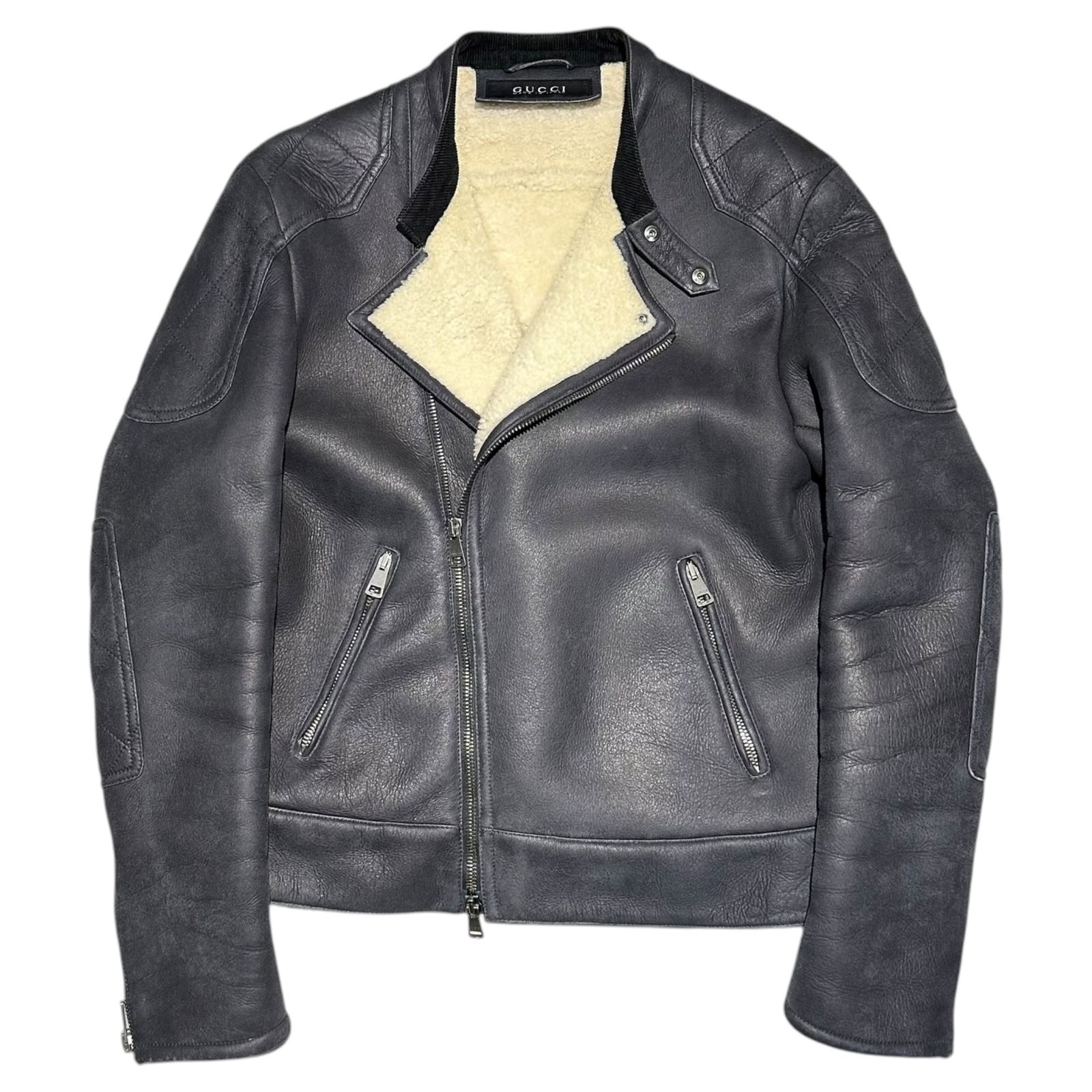 GUCCI(グッチ) Goatskin Mouton Biker Jacket 山羊革 ムートン