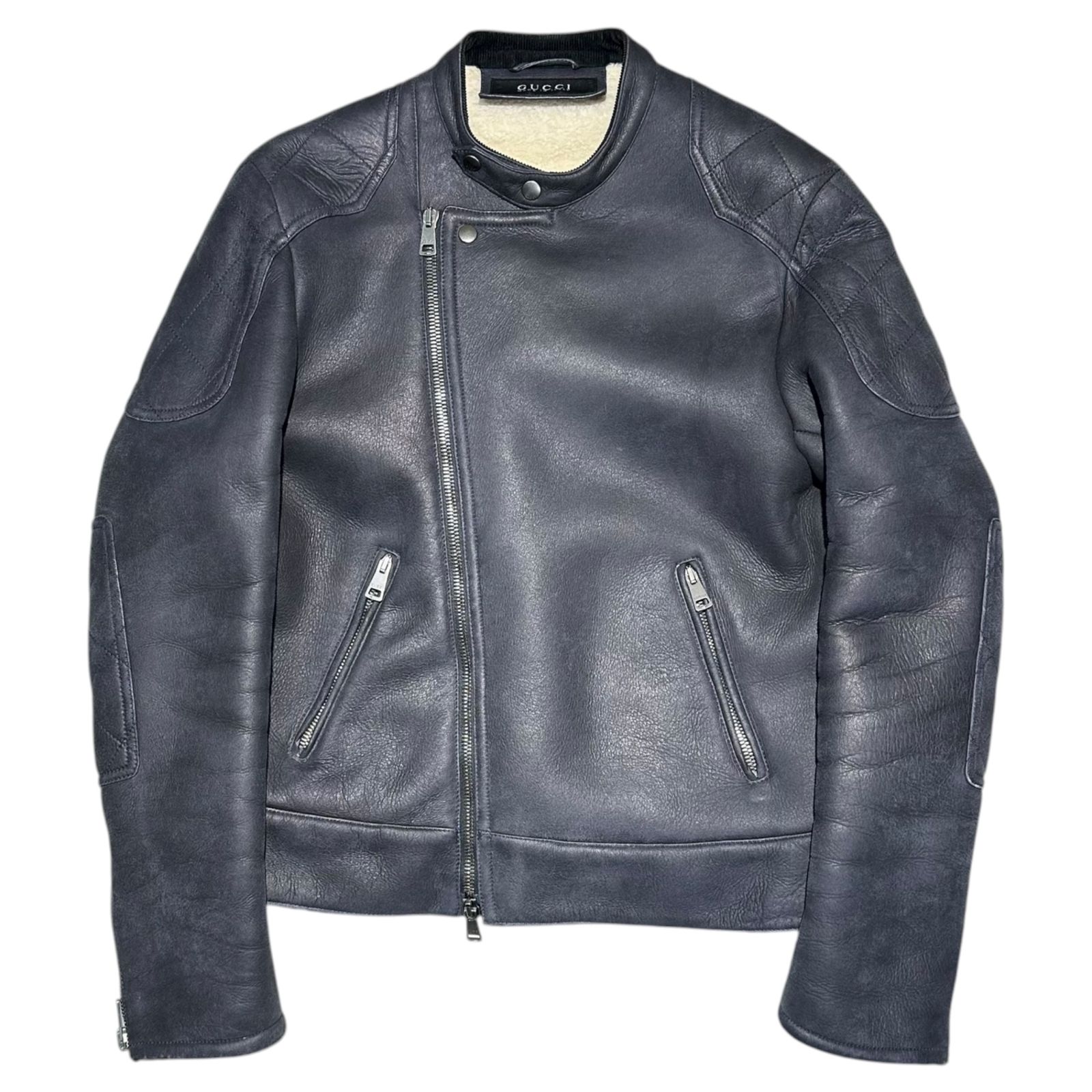 GUCCI(グッチ) Goatskin Mouton Biker Jacket 山羊革 ムートン