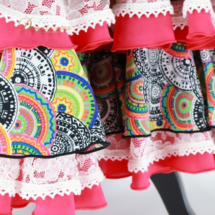 フラメンコ 衣装 ワンピース ドレス ボランテ フリル レース 柄 模様 ピンク 紺 白 ボリューム ダンス 発表会 ネイビー系 ピンク系 ホワイト系 ゴージャス エレガント 大人用 女性用 パーティ ステージ衣装 フェスティバル おしゃれ 踊り用 ダンス衣装