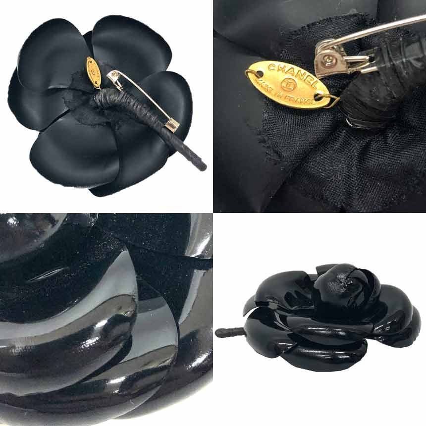  CHANEL シャネル エナメル カメリア ブローチ コサージュ 花 ブラック 黒 aq 12235 ブローチ コサージュ アクセサリー