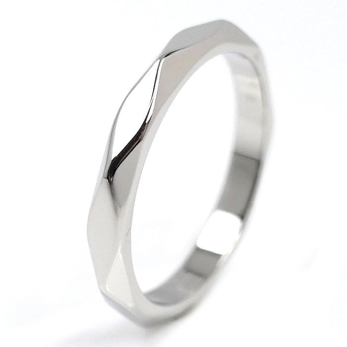 Boucheron ブシュロン Pt 950プラチナ ファセット ミディアム リング 指輪 15.5号 56 5.0 g メンズ