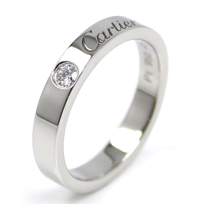 CARTIER カルティエ Pt 950プラチナ Cドゥ 1 Pダイヤ リング 指輪 ダイヤモンド 5号 45 4.2 g レディース