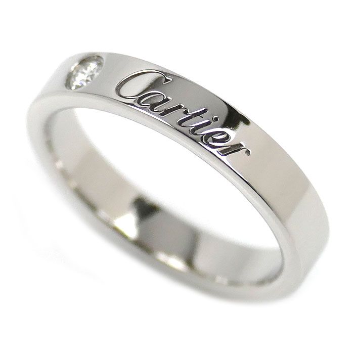 CARTIER カルティエ Pt950プラチナ Cドゥ カルティエ 1Pダイヤ リング 指輪 B4051345 ダイヤモンド 5号 45 4.2g レディース