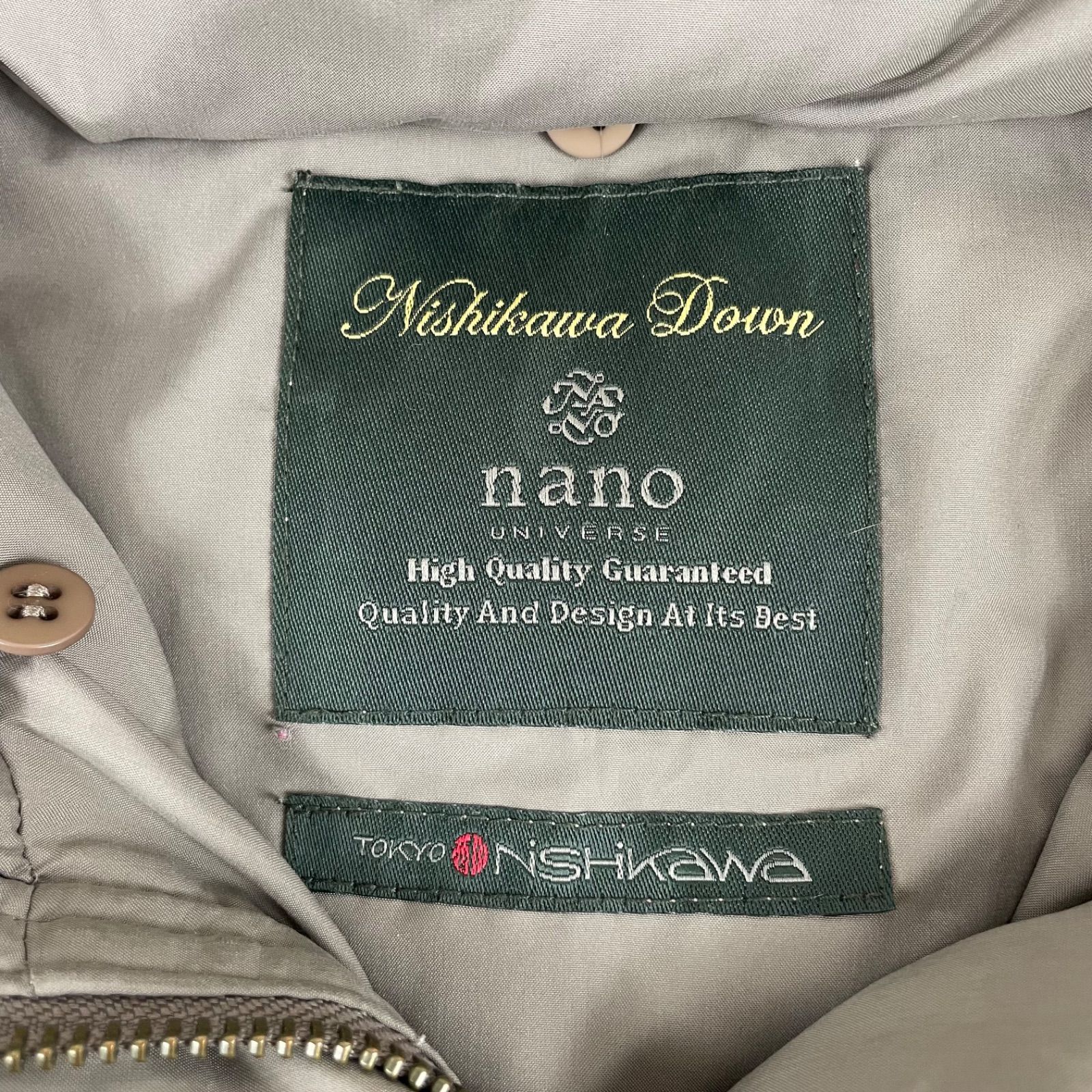 nano universe×西川ダウン ロングダウンコート ラクーンファー 36 