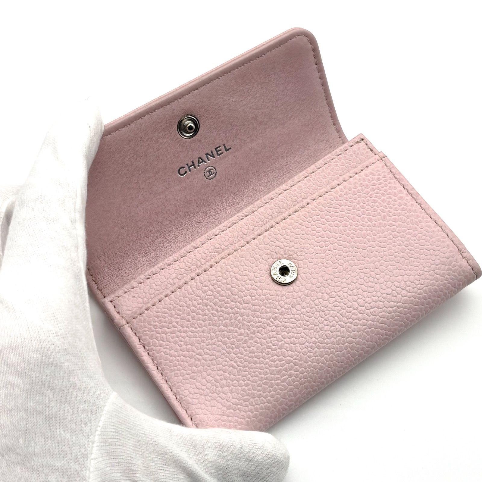 極美品】シャネル カードケース 名刺入れ ココステッチ キャビア