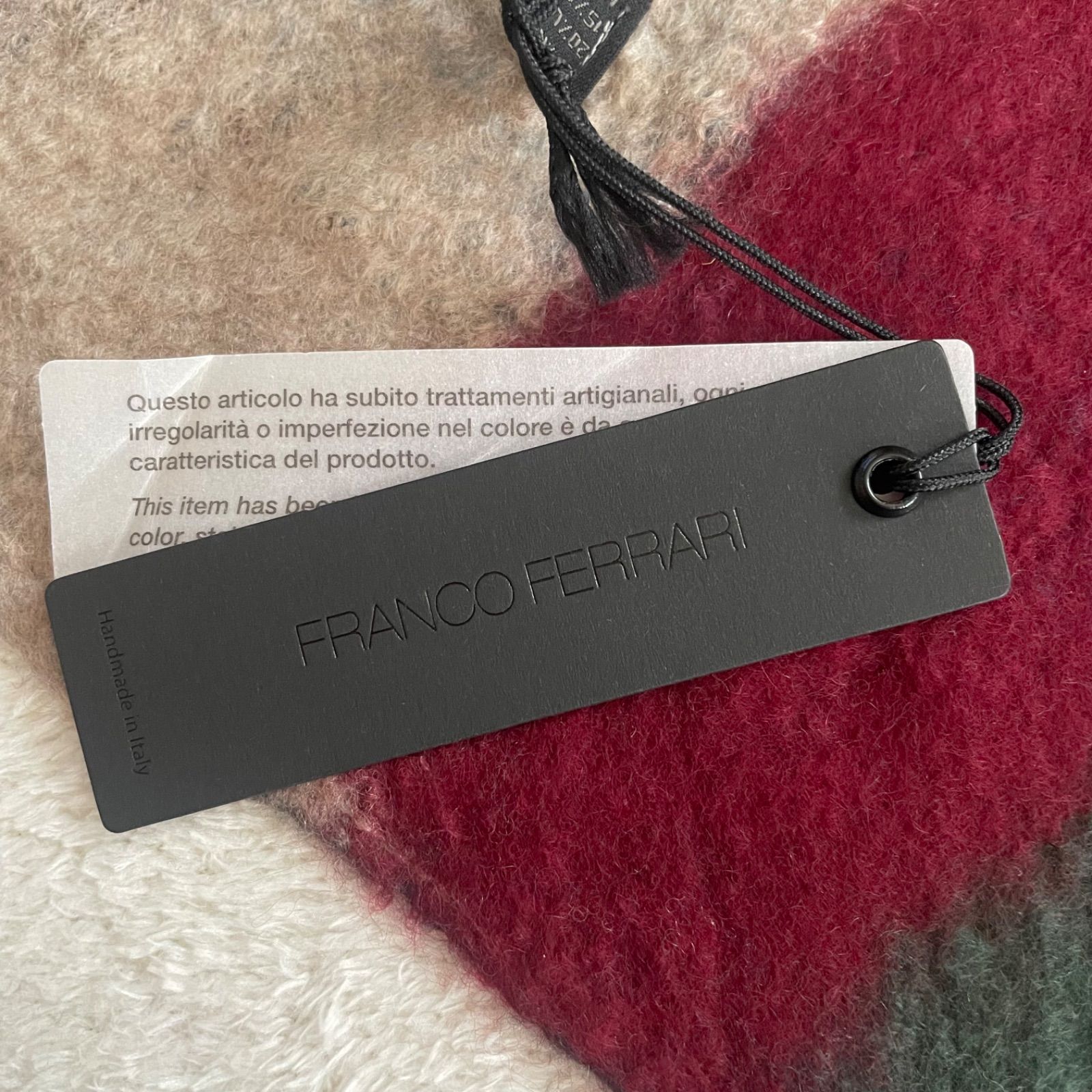 定価56000円 フランコフェラーロ FRANKO FERRARO 大判ストール イタリア製 カシミア ウール シルク 上質ショール